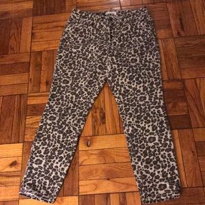 LOFT leopard denim curvy skinny ankle pant